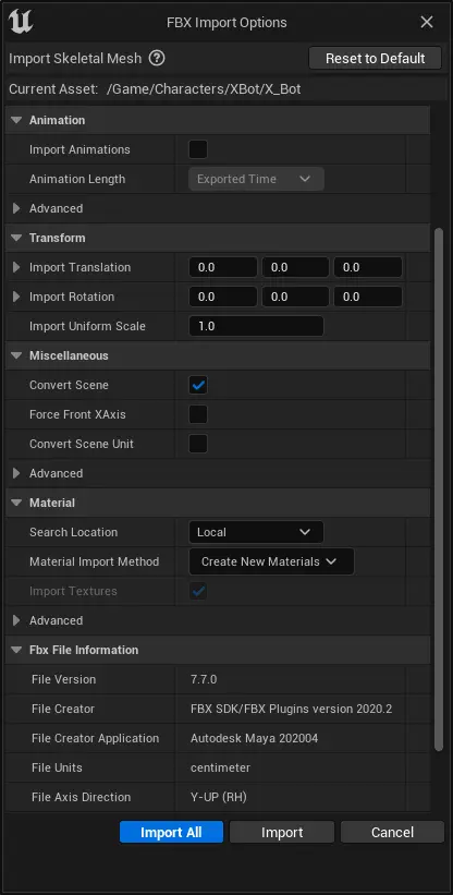Xbot import settings 2