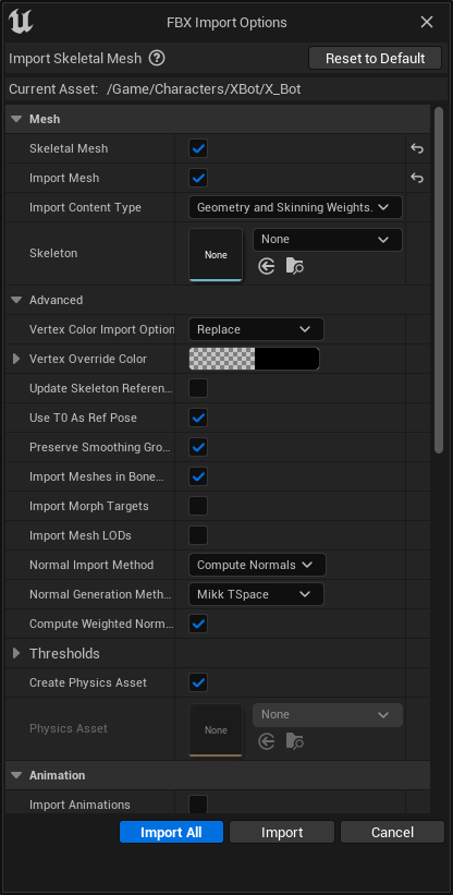 Xbot import settings 1