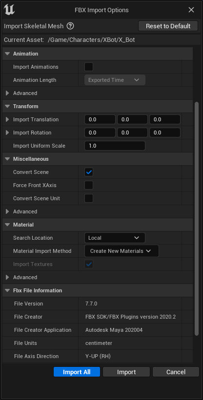 Xbot import settings 2